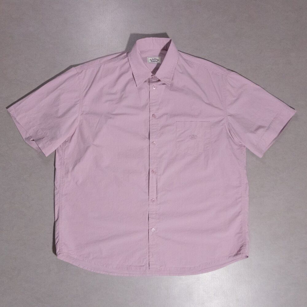Kappy Infinite Relaxed Cotton Half Shirt Lilac Short Sleeve Button One Size $170